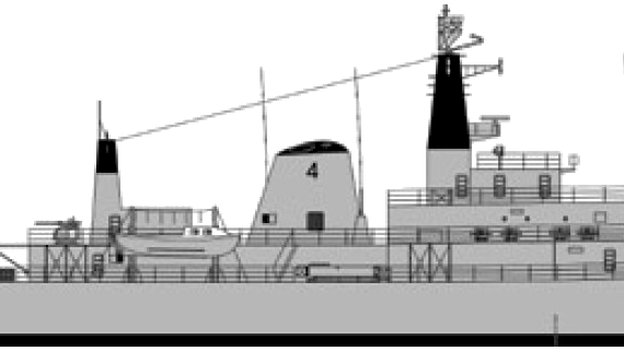 Корабль HMS Mermaid F76 - [Frigate] (1973) - чертежи, габариты, рисунки